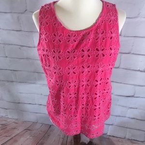 Boden Eyelet Lace Cotton Tank Top